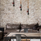 Pendente 1 Lâmpada Natural, Preto e Vermelho Fibra e Metal Loki Inspire