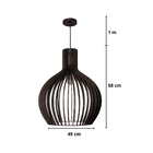 Pendente Redondo 1 Lmpada MDF Nogueira Big Balon