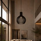 Pendente Redondo 1 Lmpada MDF Nogueira Big Balon