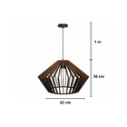 Pendente Redondo 1 Lmpada MDF Nogueira Diamante