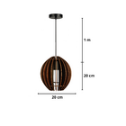 Pendente Redondo 1 Lmpada MDF Nogueira Orbit