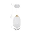 Pendente Oval 1 Lâmpada Vidro e Madeira Nubes Inspire