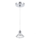 Pendente 1 Lâmpada Prata e Incolor Vidro Potae Inspire