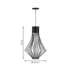 Pendente 1 Lâmpada Metal Preto