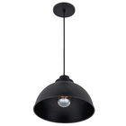Pendente 1 Lâmpada Preto Alumínio e Aço Hitech Attena