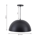 Pendente Redondo 1 Lâmpada Metal Preto Aroon Luz Vita