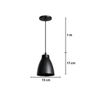 Pendente Redondo 1 Lmpada Preto Basic