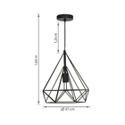 Pendente Aramado 1 Lâmpada Metal Preto Byron Inspire