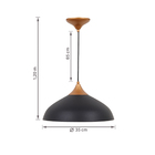 Pendente Redondo 1 Lâmpada Metal Preto e Laranja Vic Inspire
