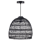 Pendente 1 lâmpada Preto Fibra e Aço Suthep Lumicentro