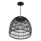 Pendente 1 lâmpada Preto Fibra e Aço Suthep Lumicentro