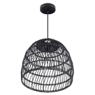 Pendente 1 lâmpada Preto Fibra e Aço Suthep Lumicentro