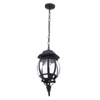 Pendente 1 Lâmpada Metal e Vidro Preto Lille 46 cm Biancoluce