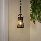 Pendente Sextavado 1 Lâmpada Metal e Vidro Preto London Biancoluce