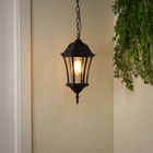 Pendente 1 Lâmpada Metal e Vidro Preto Lyon Biancoluce