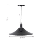 Pendente Redondo 1 Lâmpada Metal Preto Maozi Luz Vita