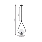 Pendente Gota 1 Lâmpada Metal Preto Metaldomado