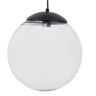 Pendente Globo 1 Lâmpada Vidro e Metal Preto Moon Auremar