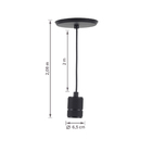 Pendente 1 Lâmpada Metal Preto Ring 6152 Pantoja & Carmona