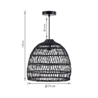 Pendente Cesto 1 Lâmpada Fibra e Metal Preto Suthep Lumicentro