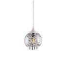 Pendente 1 Lâmpada Rigato Transparente Vidro Marrocos Taschibra