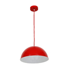 Pendente 1 Lâmpada Vermelho Metal Meia Lua Inspire