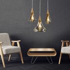 Pendente 1l 17cm Flow Piramidal Madelustre Castanho/dourado