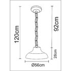 Pendente 1l Estância 56cm Madelustre Marrom