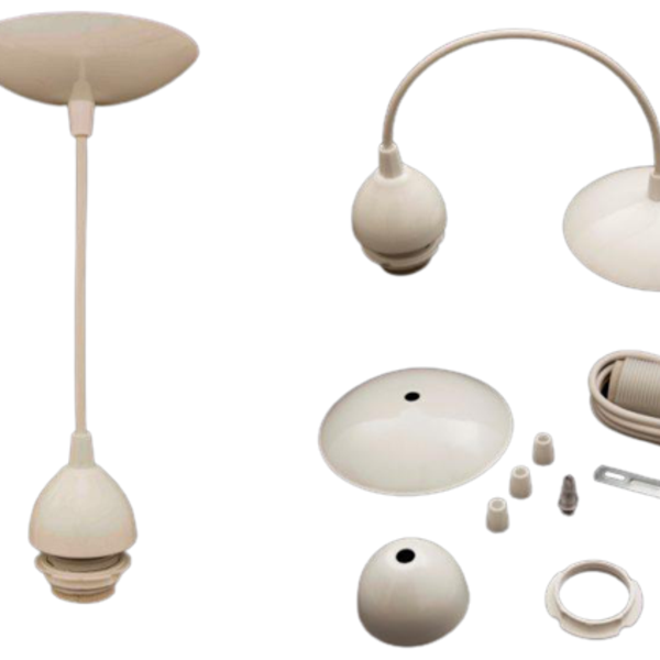 Pendente 1m Branco Alumínio Completo E27 Bivolt