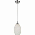 Pendente 1xe27 Drop Mescla Vidro Branco Decorado G-light