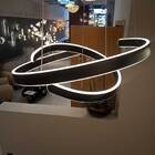 Pendente 2 Anéis Abertos Preto 60cm Led 105w 3200k Bivolt