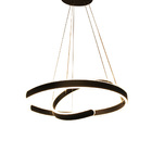 Pendente 2 Anéis Abertos Preto 60cm Led 105w 3200k Bivolt