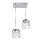 Pendente Cilindro 2 Lâmpadas Cristal Incolor Milano LLUM Bronzearte