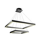 Pendente 2 Lâmpadas Preto Metal Aria Quadrado LED