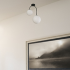 Pendente 2 Lâmpadas Preto Metal e Vidro Tuhinga Inspire