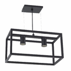 Pendente Retangular 2 Lâmpadas Metal Preto Retangular Pantoja & Carmona
