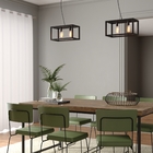 Pendente Retangular 2 Lâmpadas Metal Preto Retangular Pantoja & Carmona