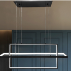 Pendente 2 Quadrados Preto Led 91w 3200k Bivolt