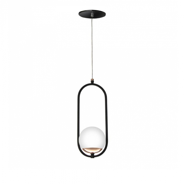 Pendente 37x15x12cm Metal E Vidro 1 Lâmpada G9 Gl120 Preto