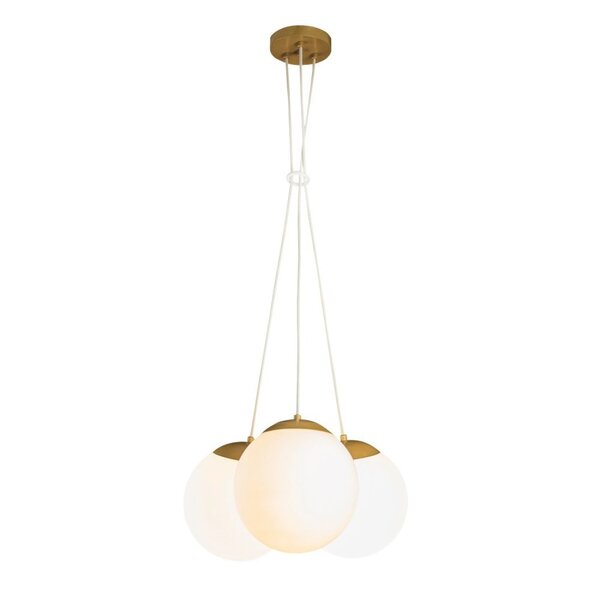 Pendente 3 Lâmpadas Bivolt Globb 880323-28 Blumenau Dourado L