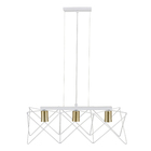 Pendente Interno 3 Lâmpadas Branco Metal Zaggy Pantoja & Carmona