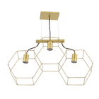 Pendente Linear 3 Lâmpadas Metal Dourado Pendente