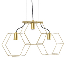 Pendente Linear 3 Lâmpadas Metal Dourado Pendente