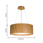 Pendente Cilndrico 3 Lmpadas Madeira Freij Home Center