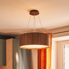 Pendente Cilndrico 3 Lmpadas Madeira Imbuia Home Center