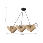 Pendente 3 Lâmpadas Madeira Marrom Três Marias Ilux