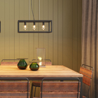 Pendente 3 Lâmpadas Preto Alumínio Retangular Pantoja&Carmona