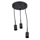 Pendente Linear 3 Lâmpadas Metal Preto Casual e Decorativo LLUM Bronzearte