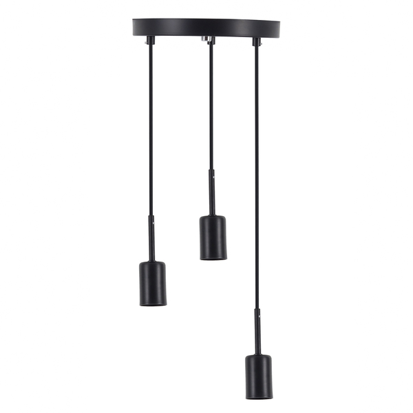 Pendente Linear 3 Lâmpadas Metal Preto Casual e Decorativo LLUM Bronzearte