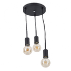 Pendente Linear 3 Lâmpadas Metal Preto Casual e Decorativo LLUM Bronzearte